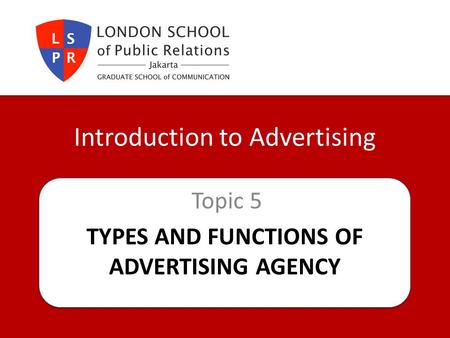 Types and functions of advertising agency