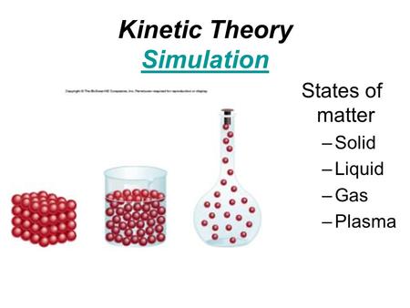 Kinetic Theory Simulation