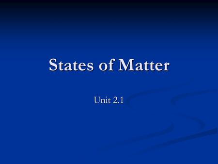 States of Matter Unit 2.1. Check This Out! Check This Out! Check This Out! Check This Out!