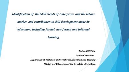 Identification of the Skill Needs of Enterprises and the labour market and contribution to skill development made by education, including formal, non-formal.