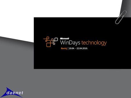 The best of WF 4.0 and AppFabric Damir Dobric MVP-Connected System Developer Microsoft Connected System Division Advisor Visual Studio Inner Circle member.