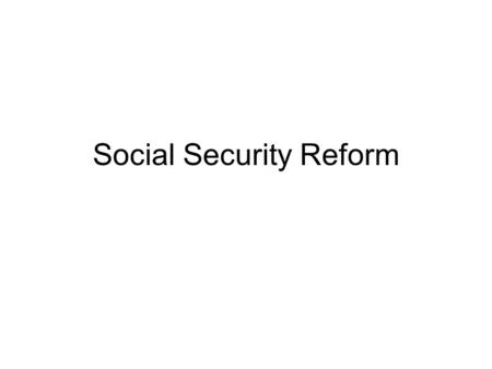 Social Security Reform. How Social Security Works Employee pays 6.2% of salary into SS Trust Fund Employers pay 6.2% for each employee into the SS Trust.
