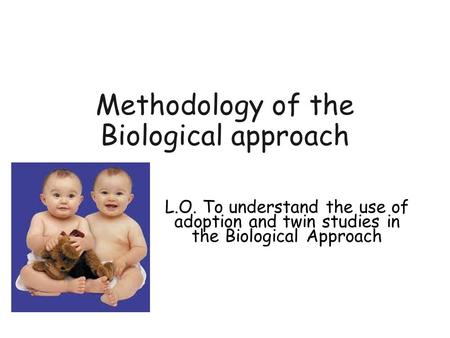 Methodology of the Biological approach