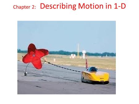 Chapter 2: Describing Motion in 1-D. Frame of Reference Whether or not you are moving depends on your point-of-view. From inside the box car, the woman.