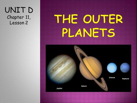 UNIT D Chapter 11, Lesson 2. UNIT D Chapter 11, Lesson 2 1.Mercury 2.Venus 3.Earth 4.Mars.