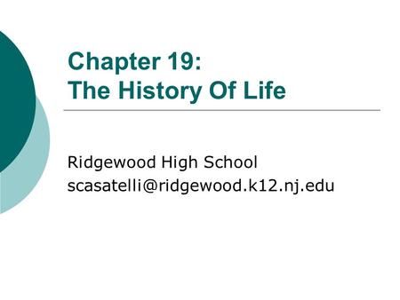 Chapter 19: The History Of Life Ridgewood High School