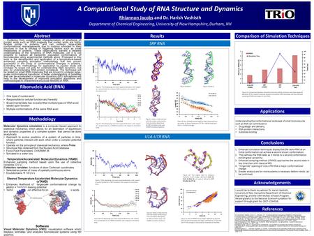 A Computational Study of RNA Structure and Dynamics Rhiannon Jacobs and Dr. Harish Vashisth Department of Chemical Engineering, University of New Hampshire,