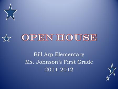 Bill Arp Elementary Ms. Johnson’s First Grade 2011-2012.