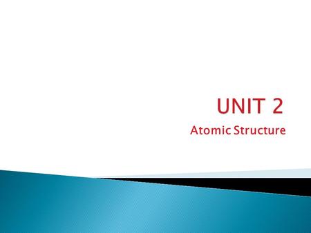 Atomic Structure.  Smallest particle of an element w/ properties of that element  About 90 natural elements  Combine to form compounds ◦ Atoms  elements.