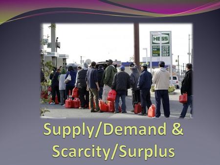 Supply Amount of goods and services producers are willing to make and sell.