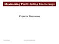 Maximizing Profit: Selling BoomerangsProjector Resources Maximizing Profit: Selling Boomerangs Projector Resources.