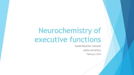 Neurochemistry of executive functions