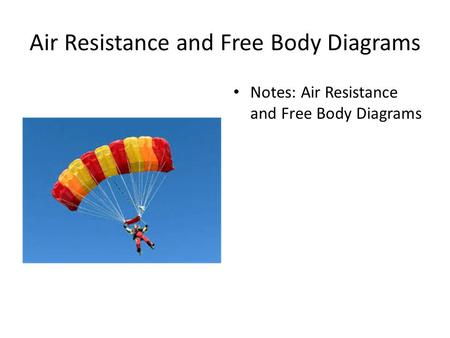 Air Resistance and Free Body Diagrams