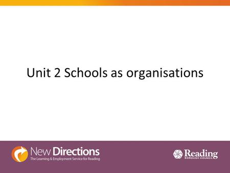 Unit 2 Schools as organisations. Aims: To cover unit 2.1. to 2. 3.2 1.Know the structure of education from early years to post-compulsory education 2.Understand.