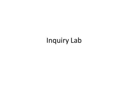 Inquiry Lab. Lab Planning Day Today you will work as a group to create a testable question. You will then design/plan a lab that tests your variable.