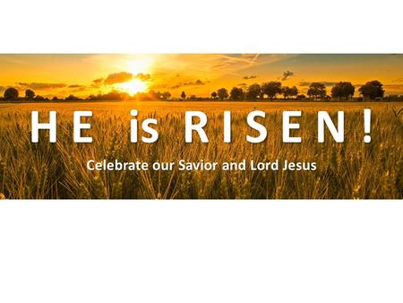 H E is R I S E N ! Celebrate our Savior and Lord Jesus.
