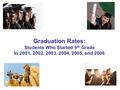 1 Graduation Rates: Students Who Started 9 th Grade In 2001, 2002, 2003, 2004, 2005, and 2006.