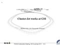 PANDA Collaboration Meeting, GSI November 2010 H.O. Cluster-Jet works at GSI Herbert Orth, GSI Darmstadt, Germany Title.