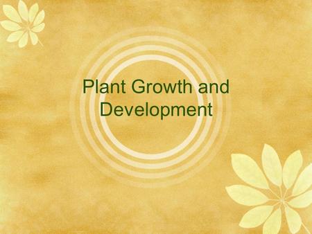 Plant Growth and Development. Types of Growth  Apical meristem: plant tissue made of actively dividing cells. Primary growth and located at the tip of.