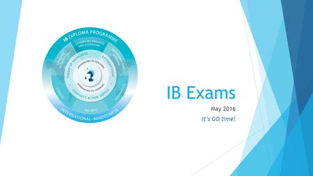 IB Exams May 2016 It’s GO time!. Testing Calendar.