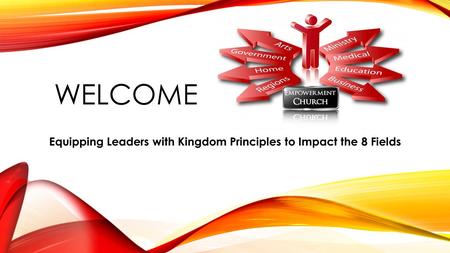 WELCOME Equipping Leaders with Kingdom Principles to Impact the 8 Fields.