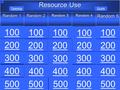 Resource Use Random 1 Random 2 Random 3 Random 4 Random 5 100 200 300 400 500 Score Opening.