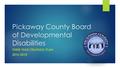 Pickaway County Board of Developmental Disabilities THREE YEAR STRATEGIC PLAN 2016-2018.