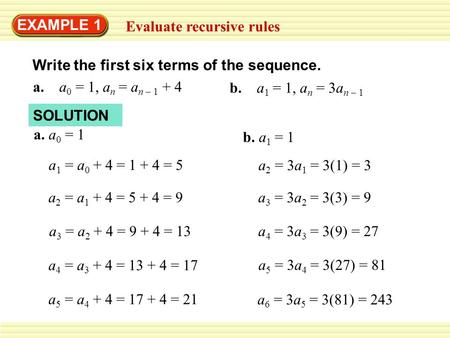 Example 2 Write A Rule For The Nth Term A 4 9 14 19 B 60 52 44 36 Solution The Sequence Is Arithmetic With First Term A 1 4 And Common Ppt Download Example 2 Write A Rule For The Nth Term A 4 9 14 19 B 60 52 44 36 Solution The Sequence Is Arithmetic With First Term A 1 4 And Common Ppt Download
