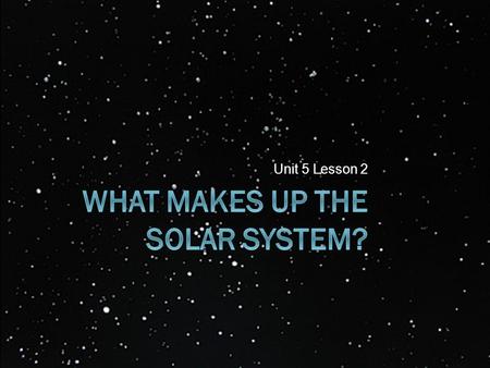 Unit 5 Lesson 2. Vocabulary  Solar System: A star and all the planets and other objects that revolve around it.  Planet: A body that revolves around.