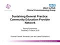 Sustaining General Practice: Community Education Provider Network Spring Symposium Thursday 17 March 2016 Victoria Fennell, Amanda Lyes and Janet Rutherford.