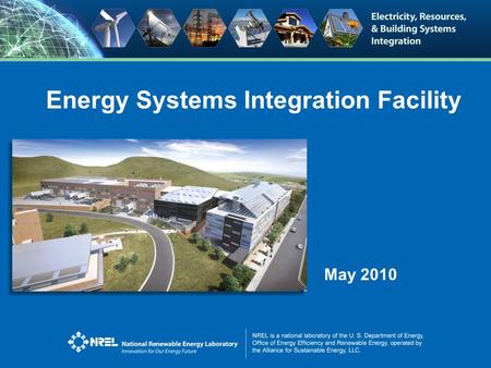 Energy Systems Integration Facility May 2010. Renewable and Efficiency Technology Integration ESIF Supports National Goals National carbon goals require.
