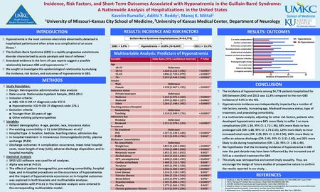 Incidence, Risk Factors, and Short-Term Outcomes Associated with Hyponatremia in the Guillain-Barré Syndrome: A Nationwide Analysis of Hospitalizations.