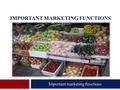 IMPORTANT MARKETING FUNCTIONS Important marketing functions.