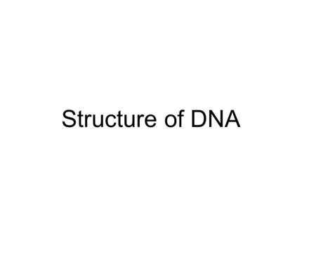 Structure of DNA. Nucleus - Chromosomes - Genes - DNA.