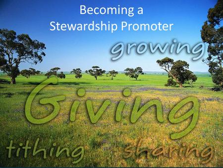 Becoming a Stewardship Promoter. Stewardship Promoters Why? What? Who? How?