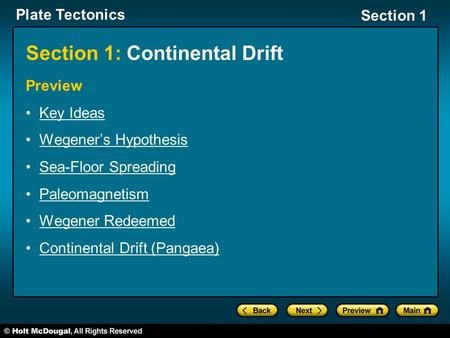 Section 1: Continental Drift