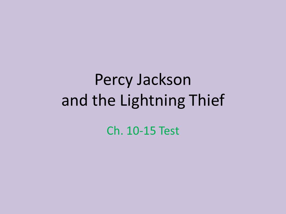 Percy Jackson and the Lightning Thief 50 Question MC Test with Bonus