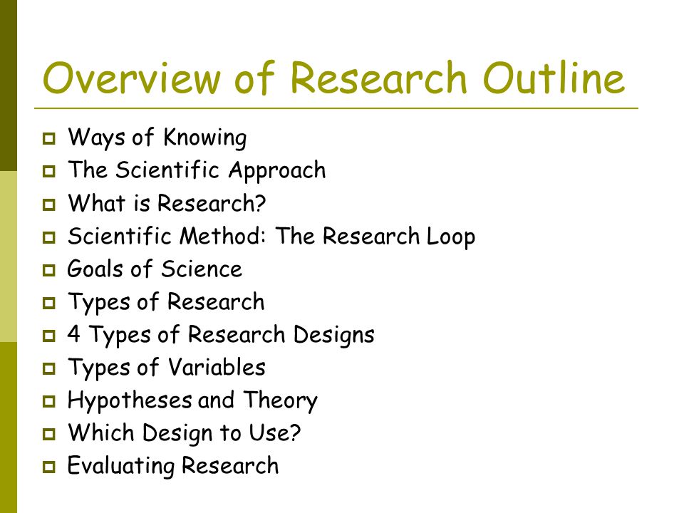 research outline