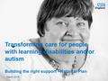 Www.england.nhs.uk Transforming care for people with learning disabilities and/or autism Building the right support - National Plan March 2016.