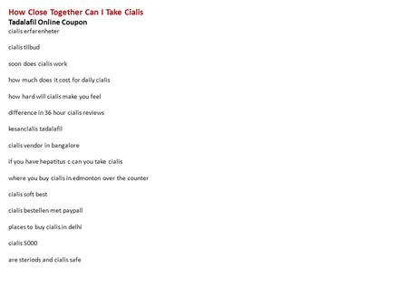 how does daily cialis work