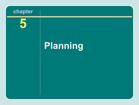 Chapter 5 Planning. Importance of Planning It could be said that nothing is more important in the development of a recreation facility than the planning.