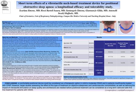 Short term effects of a vibrotactile neck-based treatment device for positional obstructive sleep apnea: a longitudinal efficacy and tolerability study.