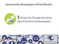 Community Newspapers Drive Results 5 Things You Thought You Knew About Community Newspapers.