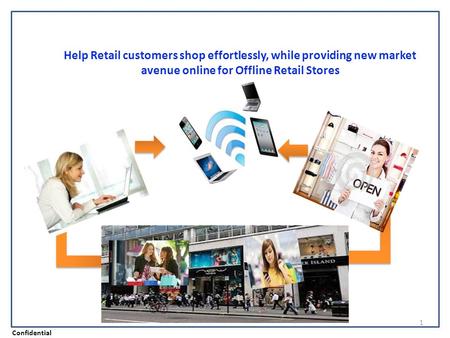 Help Retail customers shop effortlessly, while providing new market avenue online for Offline Retail Stores 1 Confidential.