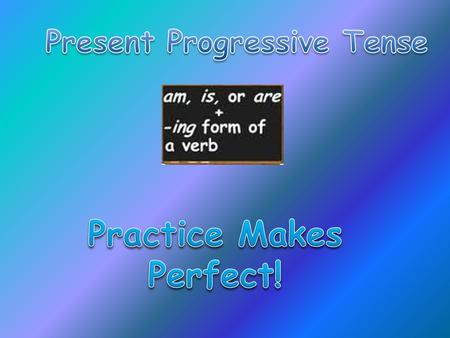 When do we use the Present Progressive? 1. To talk about an action that is happening at the moment of speaking - something we're doing right now! e.g.