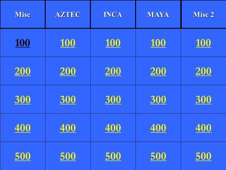 200 300 400 500 100 200 300 400 500 100 200 300 400 500 100 200 300 400 500 100 200 300 400 500 100MiscAZTECINCAMAYA Misc 2.