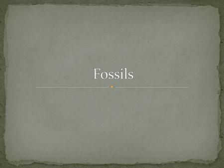 Fossils are the remains, imprints, or traces of prehistoric organisms. Fossils have helped determine approximately when life first appeared, when plants.