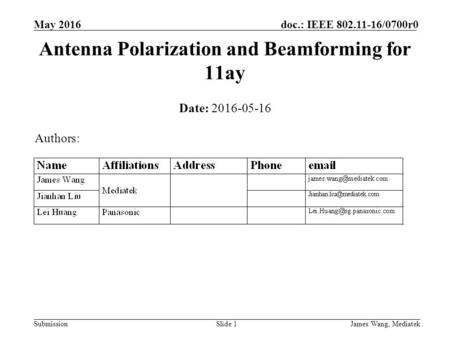 Antenna Polarization and Beamforming for 11ay