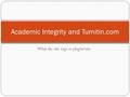 What the site tags as plagiarism Academic Integrity and Turnitin.com.
