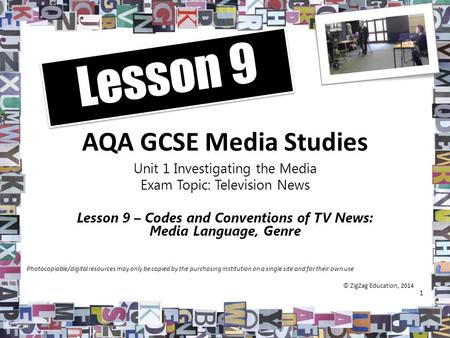 Lesson 9 AQA GCSE Media Studies Unit 1 Investigating the Media
